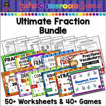 Preview of No Prep Fraction Bundle | Digital and Printable Activities