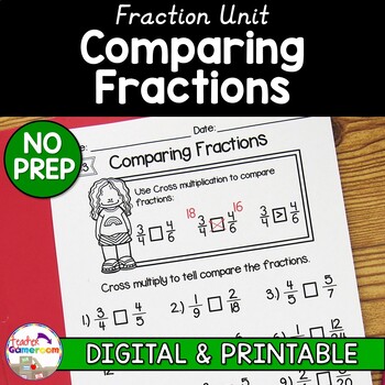 Preview of Fraction Unit - Comparing Fractions Worksheet