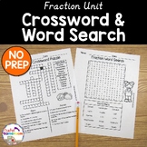 Fraction Unit - Fraction Crossword and Word Search