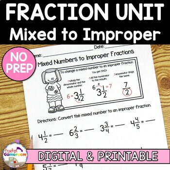 Preview of Fraction Unit - Mixed Numbers to Improper Fractions