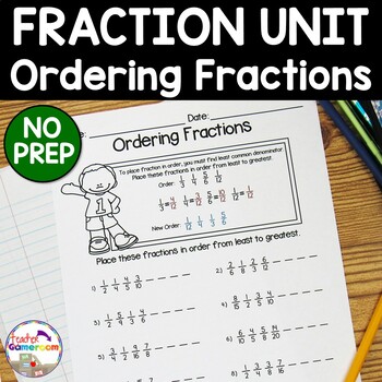 Preview of Fraction Unit - Ordering Fractions