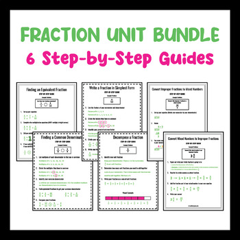 Preview of Fraction Unit | Step-by-Step Guides | 4th Grade