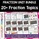 Fraction Unit Worksheet Bundle - Fraction Set - Fraction P