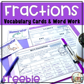 Fractions Vocabulary Activities Free