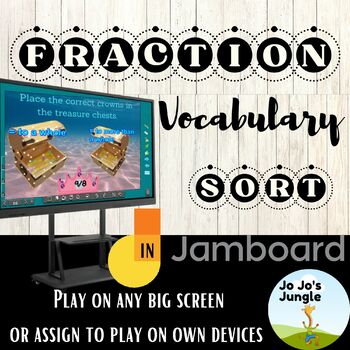 Preview of Fraction Vocabulary Google™Jamboard