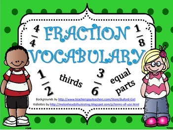 Preview of Fraction Vocabulary and Graphic Organizer