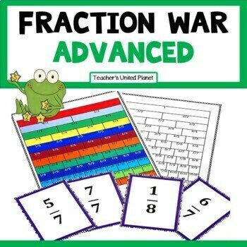 Preview of Fraction Games/Activities - Fraction War - Advanced