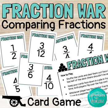 Preview of Fraction War Card Game to Practice Comparing and Ordering Fractions