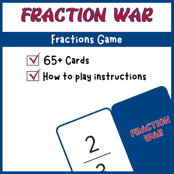 Preview of Comparing Fractions- Fraction War (Playing Cards)