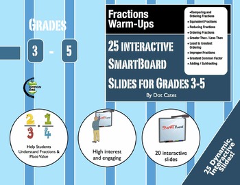 Preview of Fraction Warm-Ups: 25 Interactive SmartBoard Activities for Grades 3-5