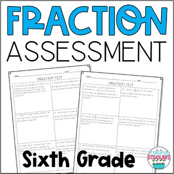 Preview of Fraction Word Problem Assessment Print & Digital