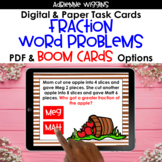 Fraction Word Problem BOOM Cards & Task Cards Distance Learning