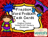 Fraction Word Problem Task Cards: Superhero Theme