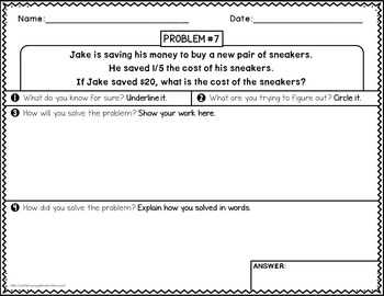 fraction word problems 3rd grade by beth kelly tpt