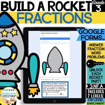 Preview of Fraction Word Problems: Build a Rocket! Activity for Google Forms™