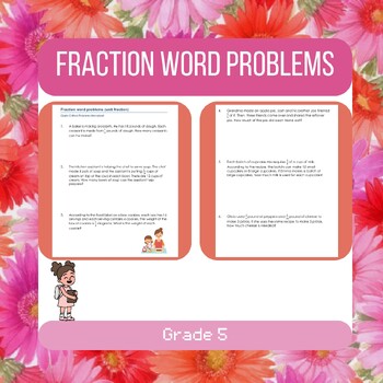Preview of Fraction Word Problems: Comprehensive Practice