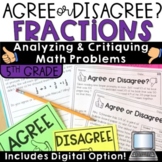 Fraction Word Problems Grade 5 Agree Disagree Error Analysis