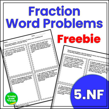 fraction word problems worksheets freebie 5 nf by growing grade by grade
