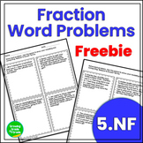 Fraction Word Problems Worksheets FREEBIE 5.NF