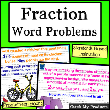 Preview of Fraction Word Problems for PROMETHEAN Board