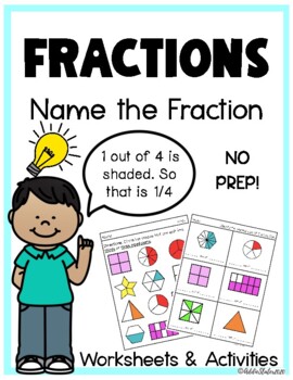 Preview of Fraction Worksheets 2nd Grade with Identifying Fractions and Naming Fractions