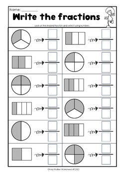 fraction worksheets half third quarter kindergarten pre k grade one