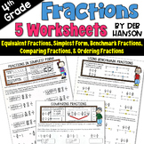 Fraction Worksheets for 4th Grade: Equivalent Fractions, S