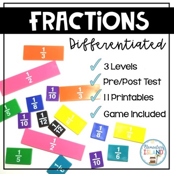 Preview of Fraction Worksheets 2nd Grade Identify Fractions Fractions of a Set & MORE!