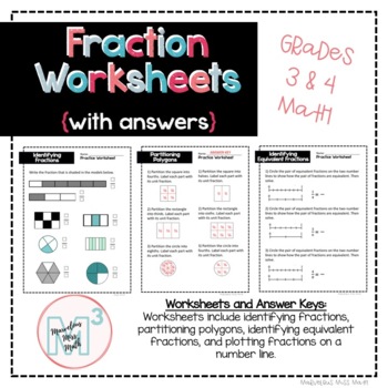 Preview of Fraction Worksheets {with answers}
