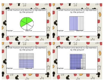 Preview of Fraction an Decimal Review Task Cards