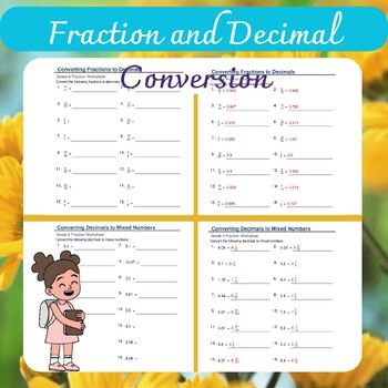 Preview of Fraction and Decimal Conversion Worksheets