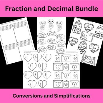 Preview of Fraction and Decimal Conversion and Simplification Bundle with BONUS Page
