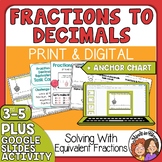 Fraction and Decimal Equivalence Task Cards with Number Li
