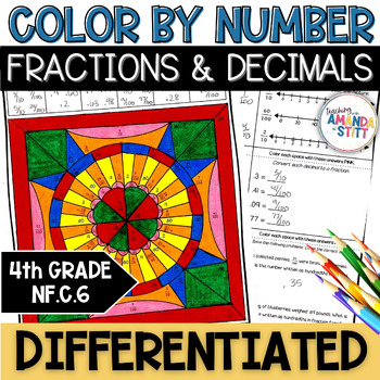 Preview of Fraction and Decimal Equivalency Worksheets - 4th Grade Fractions Practice