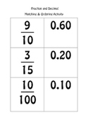 Fraction and Decimal Matching / Ordering