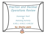 Fraction and Decimal Operations Scavenger Hunt and Matching