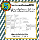 Mega Bundle- Fraction & Decimal Work-5th Grade, aligning w