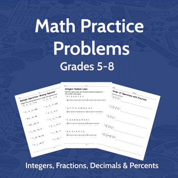 Fraction and Decimals Integer Operations, +690 Pages of Math Problems