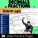 Fractions and Decimals Practice Pages for Grades 6 and 7