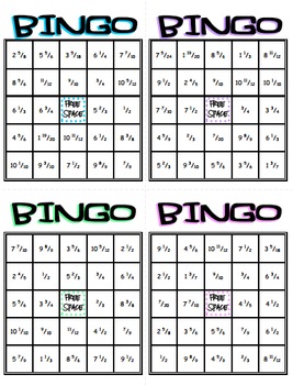 Dividing Fractions And Mixed Numbers Math Bingo - Math Review Game