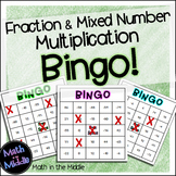 Fraction and Mixed Number Multiplication Math Bingo - Math
