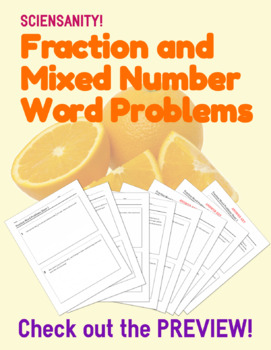 Preview of Fraction and Mixed Number Word Problems: Students analyze and problems solve