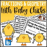 2D Shapes Boom Cards Fractions Spring Easter Geometry 3.6B