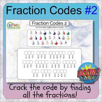 Preview of Alphabet fraction secret codes 2 (find mystery word or phrase BOOM Learning)