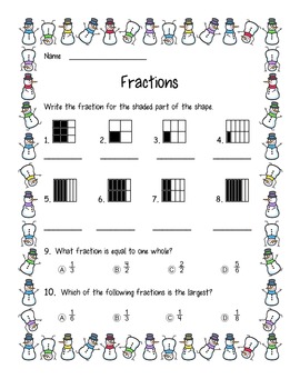 free second fractions worksheets teachers pay teachers
