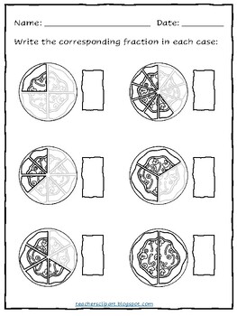 Preview of Math Fraction identification worksheet