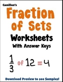 Fraction Of Sets Or Group (Multiplying Fractions By Whole Numbers) Worksheets