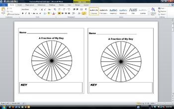 Preview of Fraction of a Day Flip Book - How do you spend your day? Pie Chart Analysis