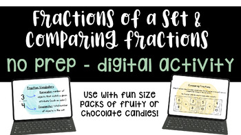 Preview of Fractions of a Set Grade 3 Comparing Fractions Digital Activity No Prep