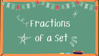 Preview of Fraction of a Set Powerpoint and Worksheets